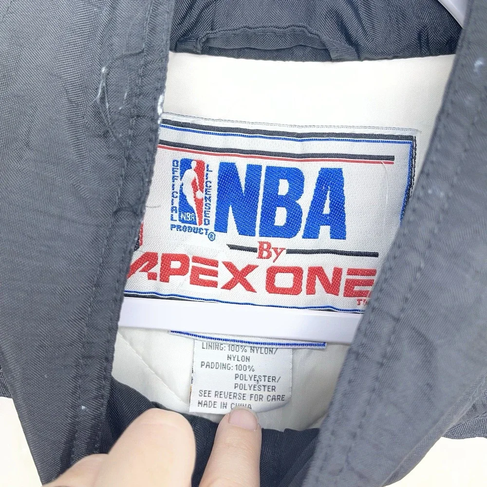 Vintage Apex One Chicago Bulls Jacket Mens Large NBA VTG Black Zip Up 90s